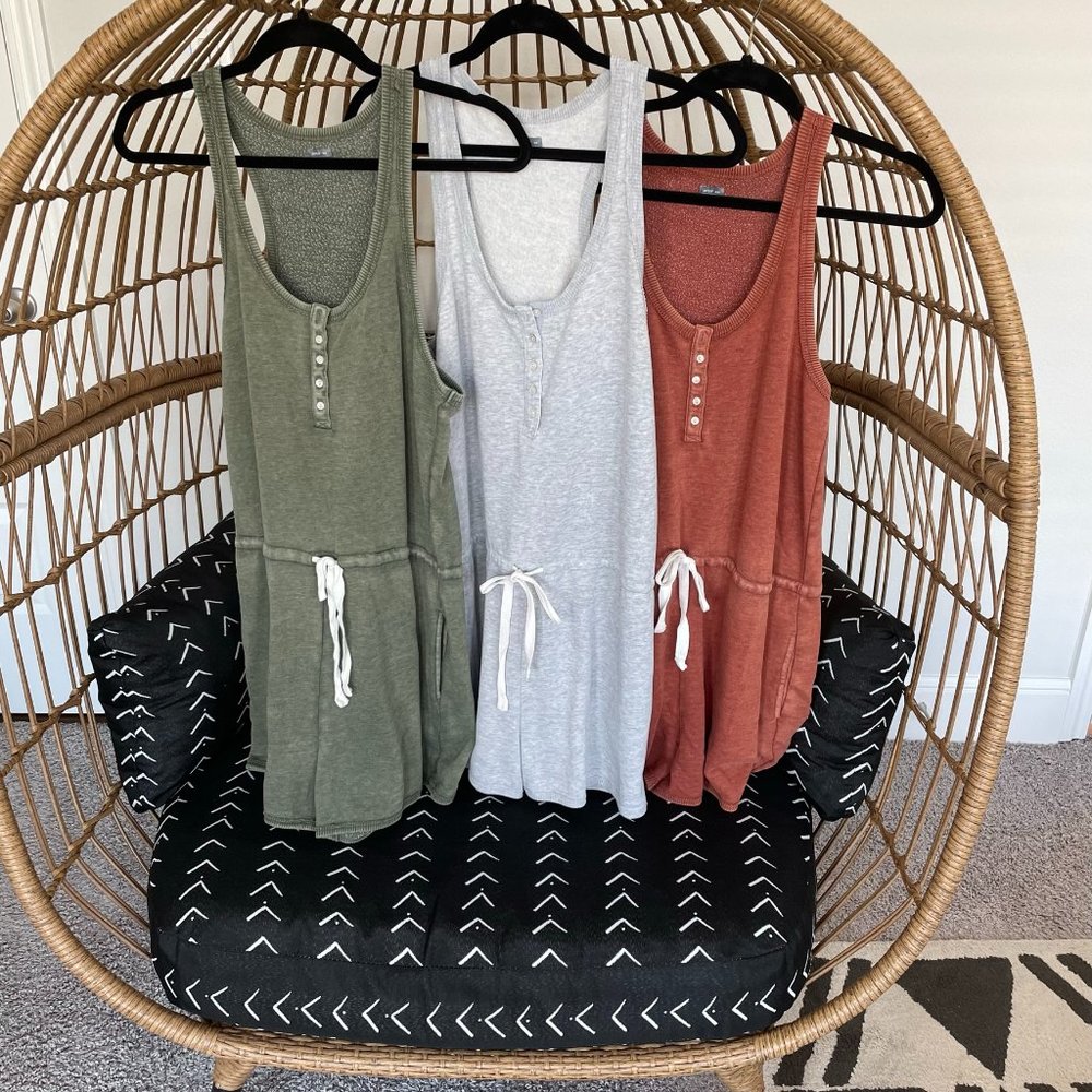 Aerie Henley Fleece Romper Bundle